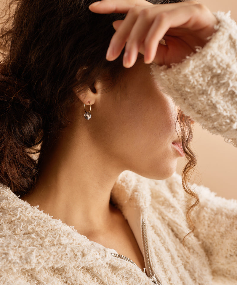 BLOMDAHL CJ GT Ear Ring Round Black Diamond