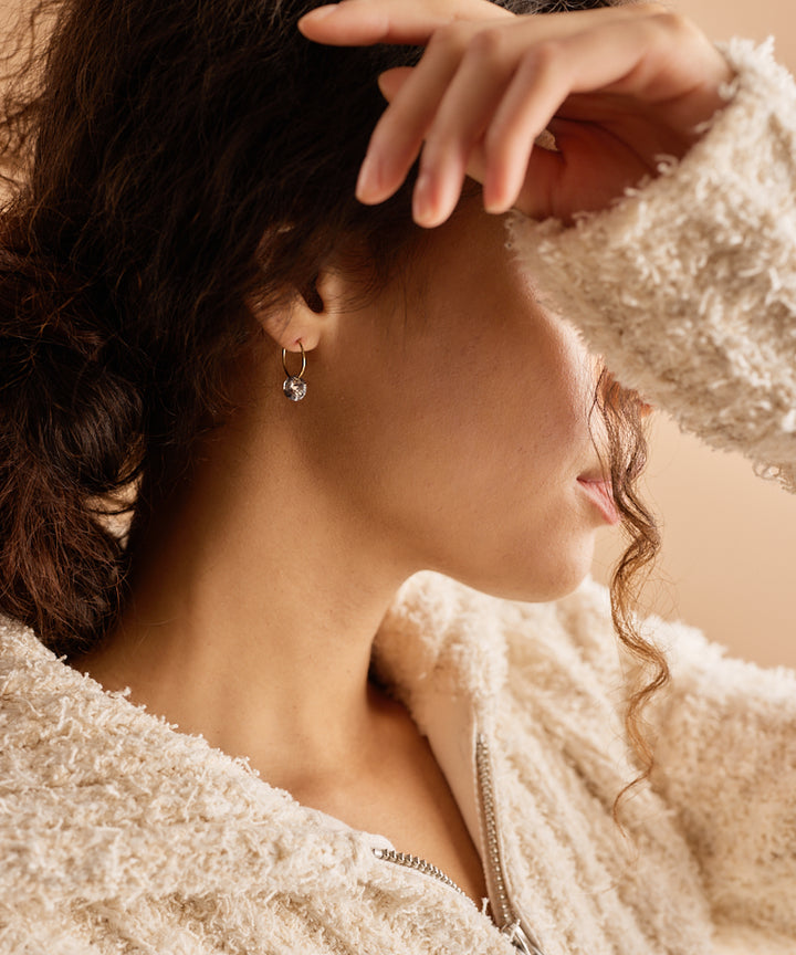 BLOMDAHL CJ GT Ear Ring Round Black Diamond