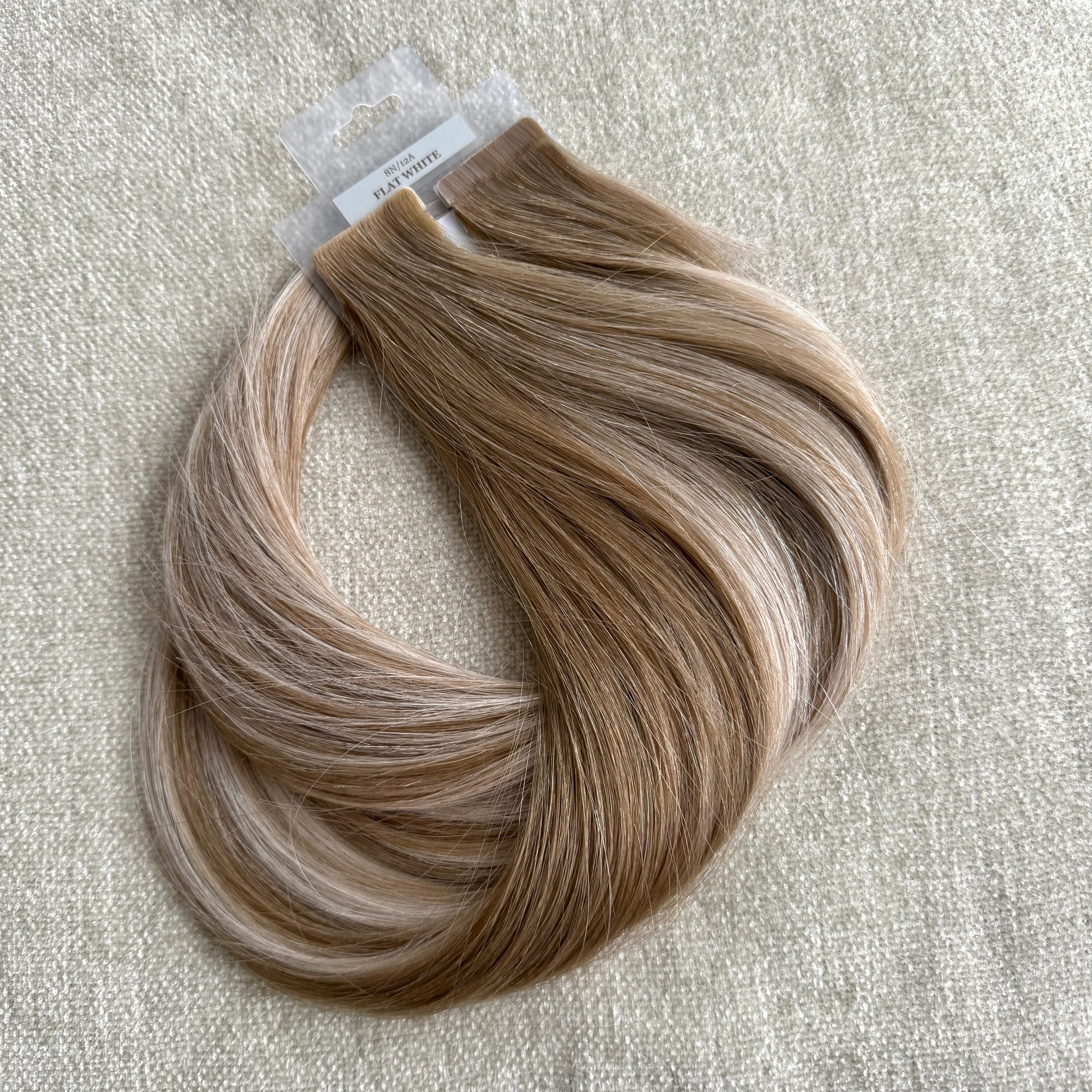 Dhair FLAT WHITE BALAYAGE 8N|12A Tape Extension